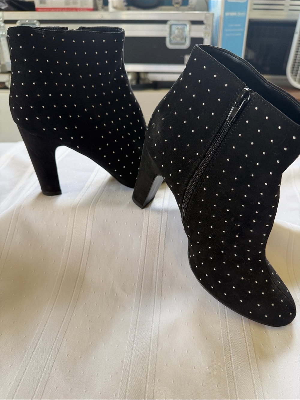 Fergalicious Black Studded Ankle Booties